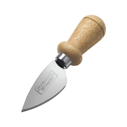 Knife with stainless steel blade and wooden handle