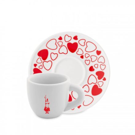 Bialetti Hearts cappuccino cup with saucer set 1 pc (240ml)