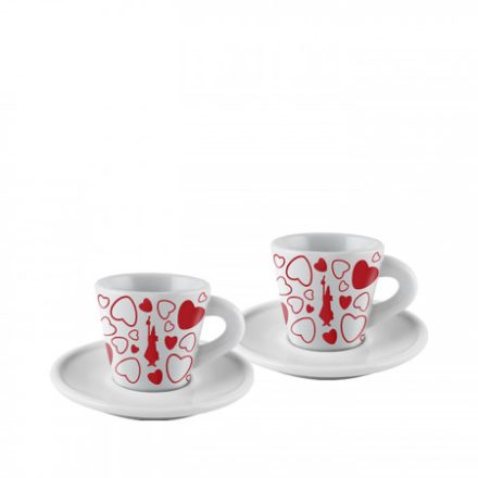 Bialetti Hearts coffee cup with saucer set 2 pcs (60ml)