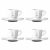 Bialetti Perfetto Moka cup with saucer set 4 pcs (75ml), hexagonal white