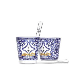  Bialetti - Dolce&Gabbana Blu Mediterraneo csésze szett ezüst keverőpálcával