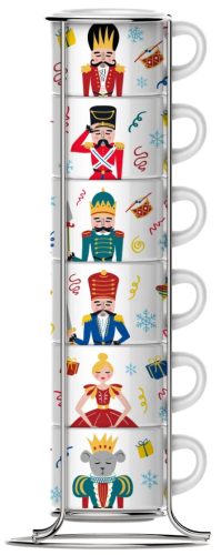 Bialetti Espresso cup set with holder, 6 pcs - The Nutcracker