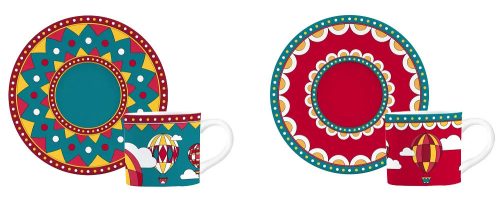 Bialetti Winter Wonderland Coffe cups with saucers for 2 people