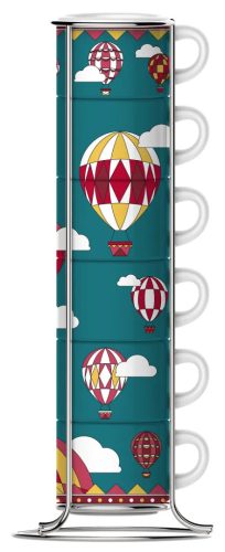 Bialetti Espresso cup set with holder, 6 pcs - Winter Wonderland