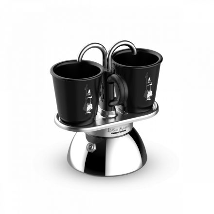 Bialetti Mini Express indukciós kotyogós kávéfőző 2 csészével, 2 adagos, fekete