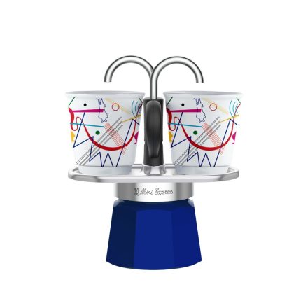 Bialetti Mini Express 2 cups coffee maker with 2 cups, Kandinsky edition