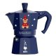 Bialetti - Moka Express kék kotyogós kávéfőző, 3 csészés - Karácsonyi Maci Kollekció