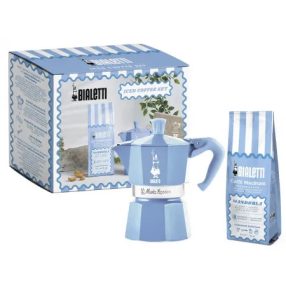   Bialetti - Jegeskávé-szett - 3 adagos Moka Express kotyogós kávéfőző és 250g-os mandulás kávé