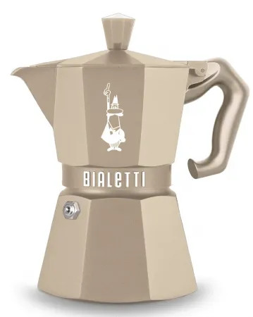 Bialetti Moka Induction Octagonal kotyogós, indukciós kávéfőző, 3 adagos, homokszínű