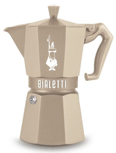Bialetti Moka Induction Octagonal kotyogós, indukciós kávéfőző, 6 adagos, homokszínű