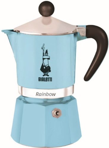 Bialetti Rainbow kotyogós kávéfőző, 3 adagos, türkiz