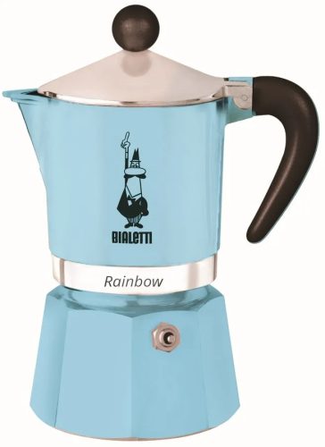 Bialetti Rainbow kotyogós kávéfőző, 1 adagos, türkiz