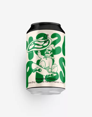CRAK Brewery - Pizzapils Freestyle kisüzemi extra hidegkomlós lager sör (4,7%), 330 ml