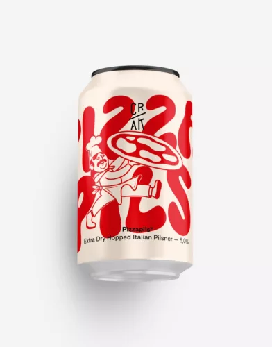 CRAK Brewery - Pizzapils kisüzemi hidegkomlós lager sör (5%), 330 ml