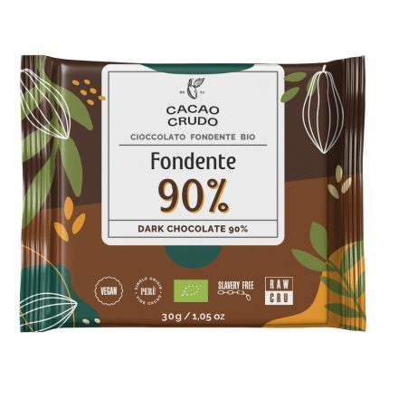 Cacao Crudo - Organic dark chocolate (90%) from raw cocoa, 30g