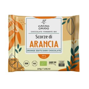   Cacao Crudo - Bio narancsos étcsokoládé (77%) nyers kakaóból, 30g