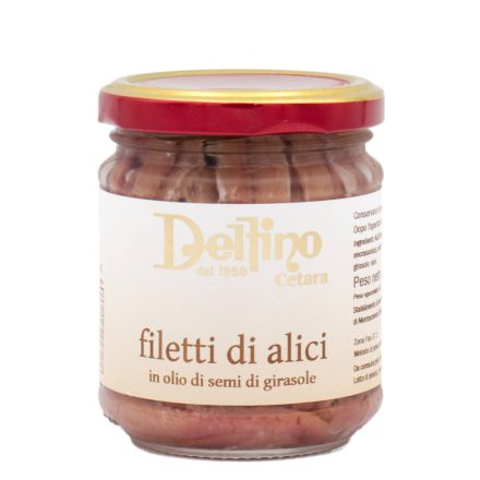 Delfino Anchovy fillets in sunflower oil, 180g