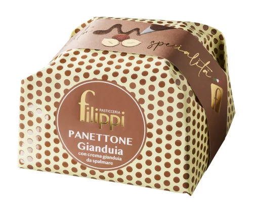 Filippi Gianduia - Panettone with hazelnut cream 500g + hazelnut spread 50g