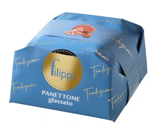 Filippi Damerino Glassato - traditional raisin panettone with almond icing, 1kg