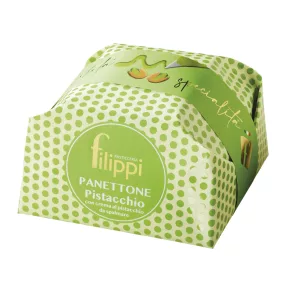   Filippi Pistacchio - Panettone with pistachio and white chocolate 500g + pistachio spread 50g