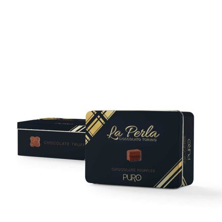 La Perla di Torino - PURO assorted sugar-free gianduiotti and truffles in tin box, 200g
