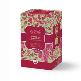   La Perla di Torino - Raspberry and pistachio chocolate truffle box, 150g