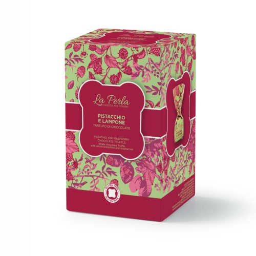 La Perla di Torino - Raspberry and pistachio chocolate truffle box, 150g