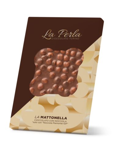 La Perla - Big milk chocolate bar with Piedmont hazelnuts "La Mattonella", 450g