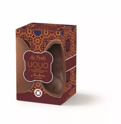 La Perla di Torino - UOUO Ambra vegan chocolate Easter egg with dates, 100g