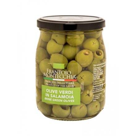 Montecchia Nocellara pitted green, sweet olive in salted brine, 500g