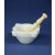 White Carrara marble mortar with beechwood pestle, "Genovese", 10 cm