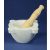 White Carrara marble mortar with beechwood pestle, "Genovese", 16 cm