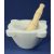 White Carrara marble mortar with beechwood pestle, "Genovese", 20 cm