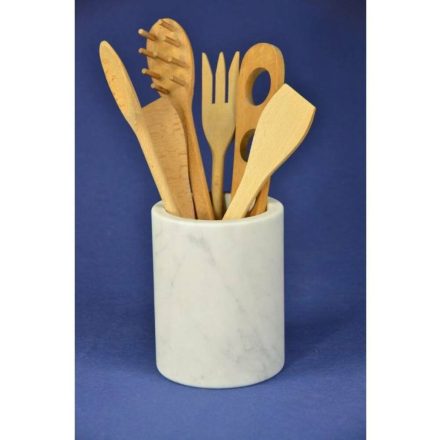 Kitchen tool holder made of white Carrara marble