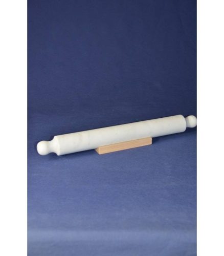 White Carrara marble rolling pin, 52 cm