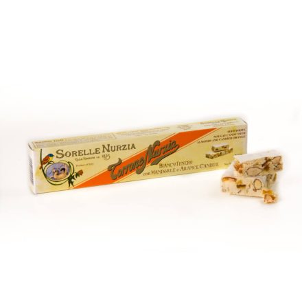 Sorelle Nurzia Torrone  - soft almond nougat with candied orange, 200g