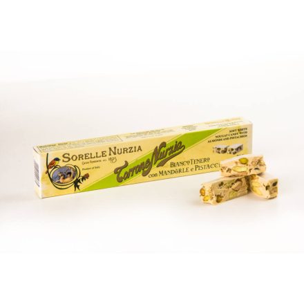 Sorelle Nurzia Torrone  - soft almond nougat with pistachio, 200g