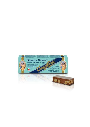 Sorelle Nurzia Torrone - mogyorós-csokoládés lágy nugát, 40g