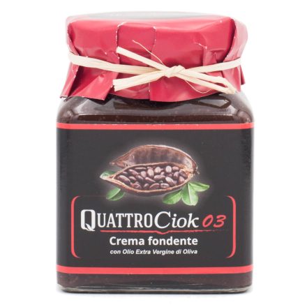 Quattrociocchi Crema Fondente - extraszűz olívaolajas étcsokoládés mogyorókrém, 320g