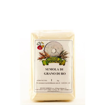 Sobrino Semola di grando duro - Organic semolina wheat flour (TDD), 1kg